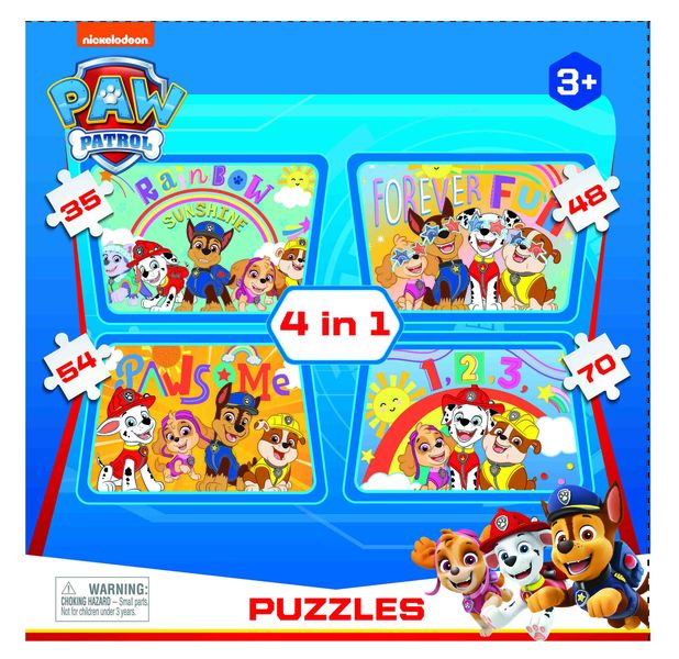 Grafix-4 In 1 Puzzle (35+48+54+70) Piece Paw Patrol