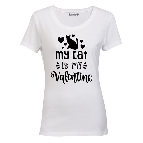 My Cat is my Valentine - Ladies - T-Shirt