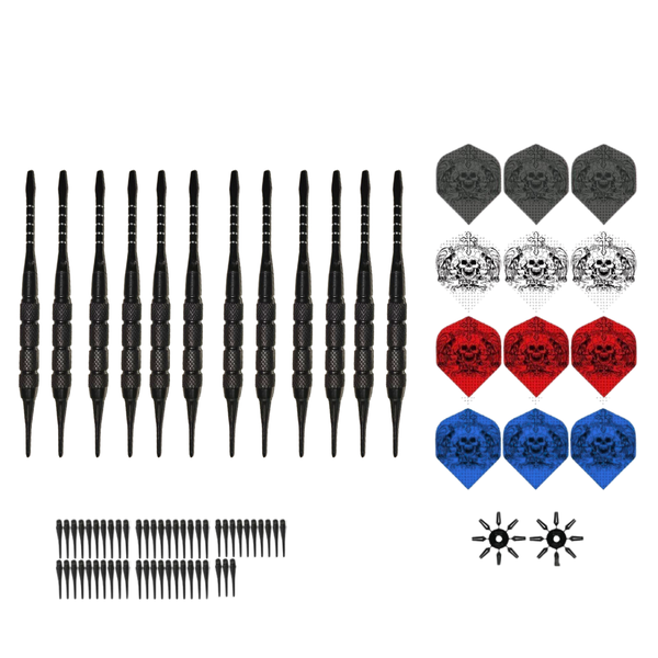 Arfast - 12-piece Soft Tip Darts Set with 56 Replacement Tips &amp; Flights