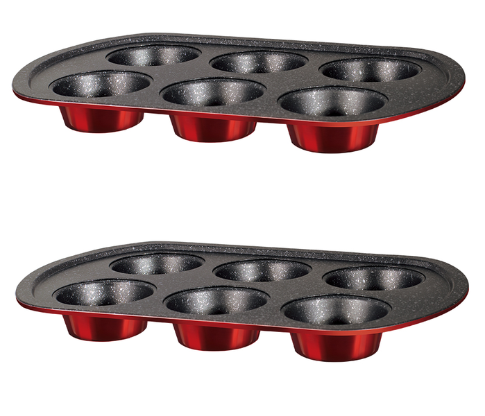 Berlinger Haus 6 Cup Muffin Pan (Set of 2) - Burgundy Metallic