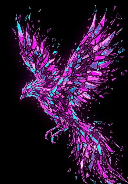 Modern Canvas Ready to Hang Contemporary Art - Vibrant Phoenix Mosaic Main