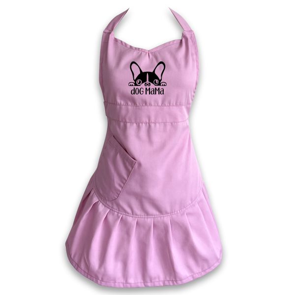 Dog Mom French Bulldog Cute Cut Pink Apron