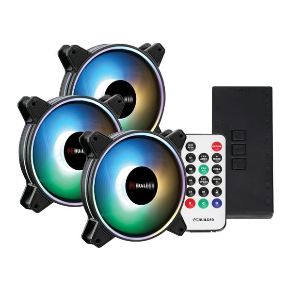 PCBuilder Tempest Chill Fan Kit Dual ARGB - Fan, Controller &amp; RF Remote