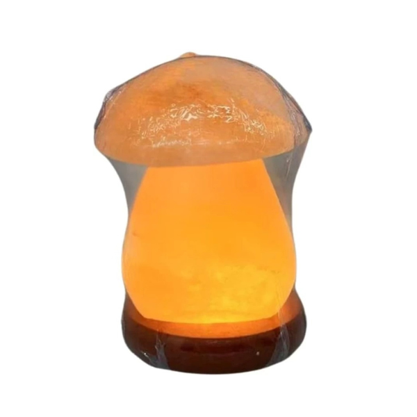 Mushroom Crystal Salt Lamp - Hand-Carved Himalayan Bedside Night Light