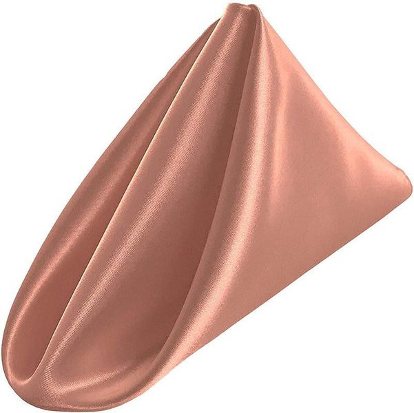 Dusty Pink Satin Napkins - 35cm - Set of 10