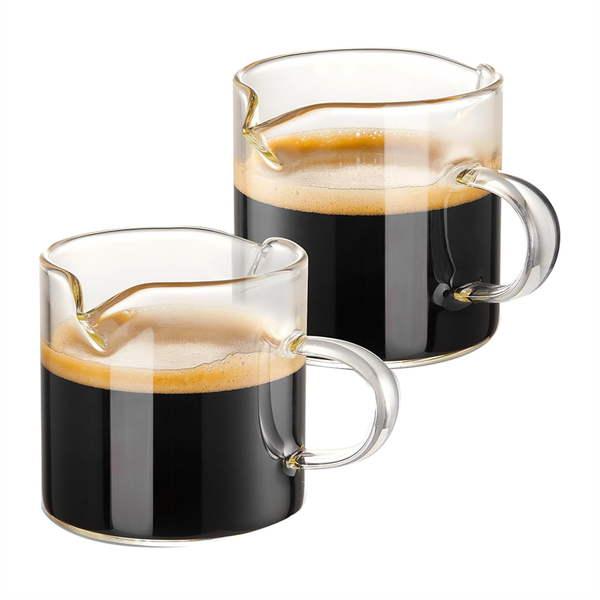 Espresso Cups Set of 2 4 Oz Double Spouts Cups Espresso Shot Glasses