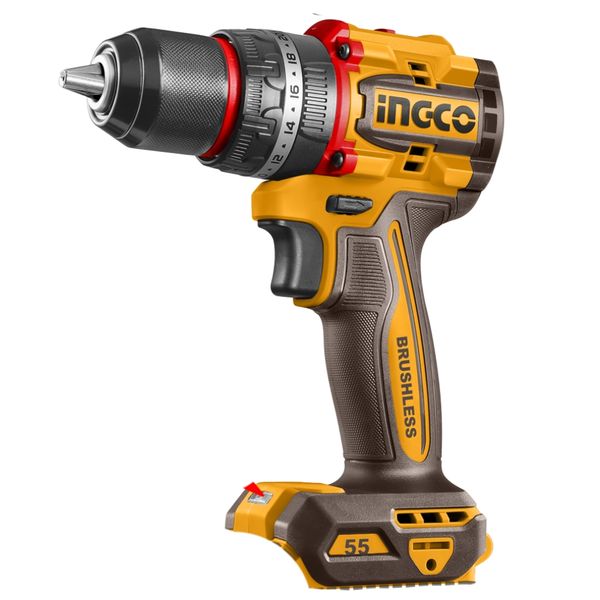 Ingco - Cordless Impact Drill (55Nm) with 2 x 2.0Ah Battery, Charger &amp; Acc