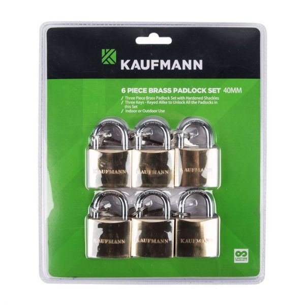 Kaufmann - Brass Lock Set 6 Piece 50mm