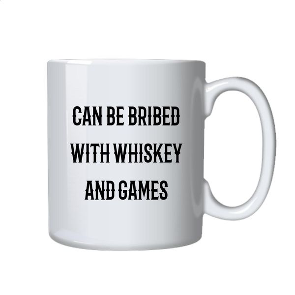 Whiskey and Games Coffee Mug - Best Funny Novelty Gift Idea for
