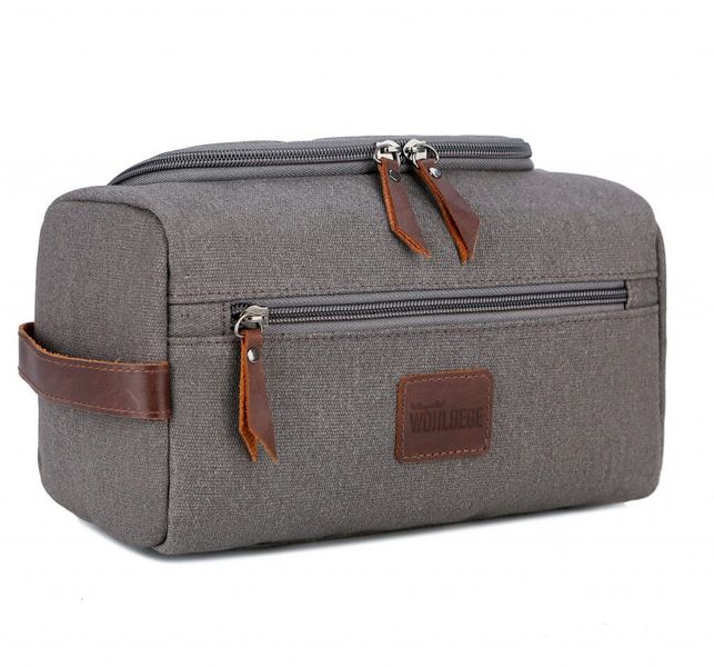 Mens Canvas Toiletry Bags/Cosmetic Bag/Storage Bag/Travel Bag. Grey