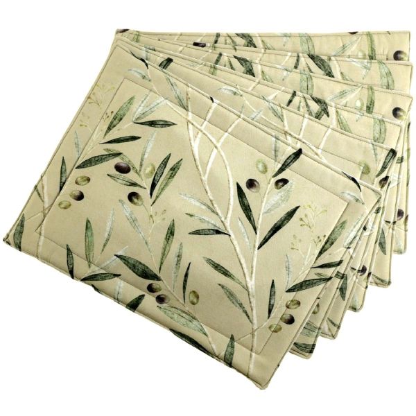 DSA Robyn Valerie Olive Sage Green Placemat Pack of 6