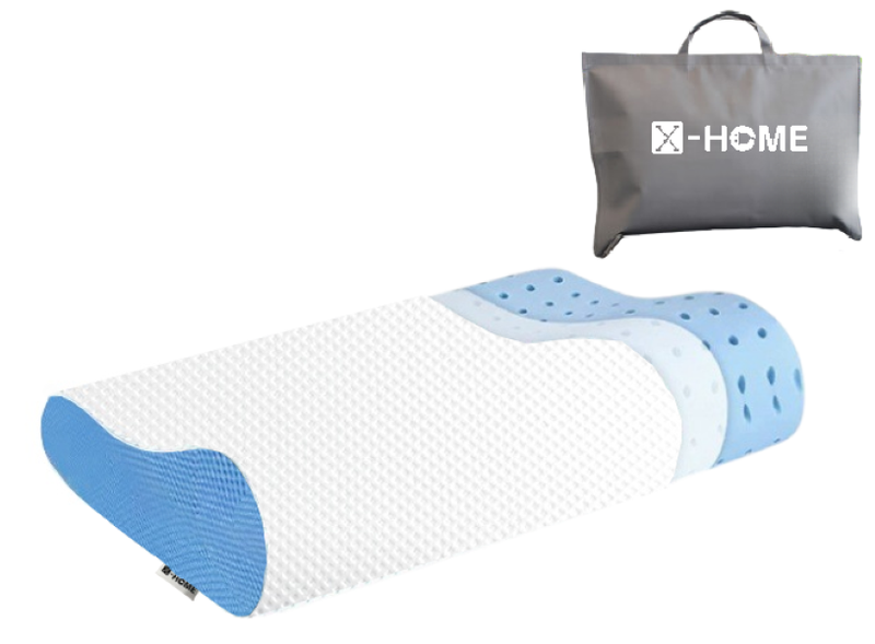 X-HOME Memory Foam Pillow-High Ventilation-Contoured-Heat Reduction &amp; Bag