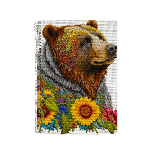 Embroidered GRIZZLY BEAR1 Notebook Animal Gift Idea Notepad Pad 100