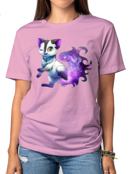 Boyfriend T-Shirt - Pink - Winking Kitty image