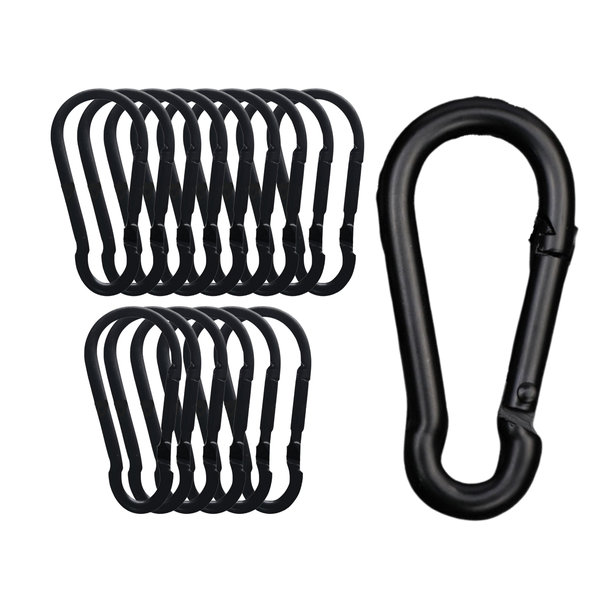 6cm Heavy Duty 110kg Carabiner Clips Snap Hooks for Outdoor Use 15 Pack