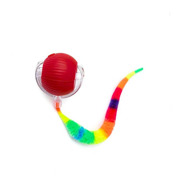 Interactive Cat Toy Rolling Ball ,with LED Lights, Colorful Tail,Resistant