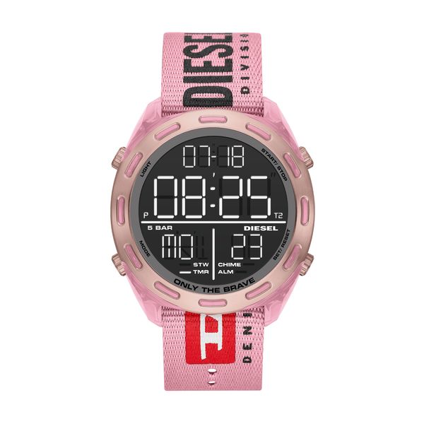 Diesel Crusher Digital Pink Nylon Watch-DZ1941