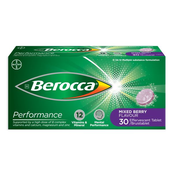 Berocca Performance Mixed Berry Effervescent - 30 Tablets