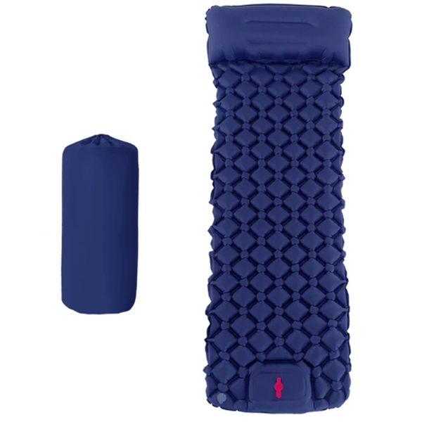 Outdoor Sleeping Pad Camping Inflatable Folding Mattress Built-in Air Pump