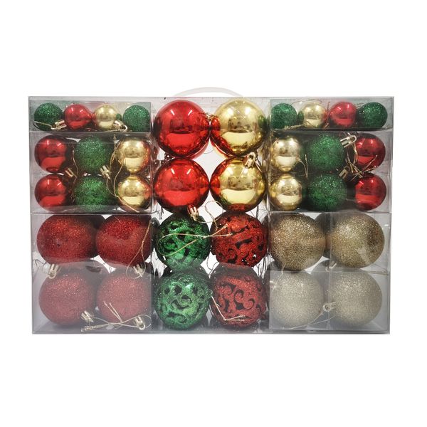 100 Christmas Tree Balls, Assorted Color Shatterproof Decorations