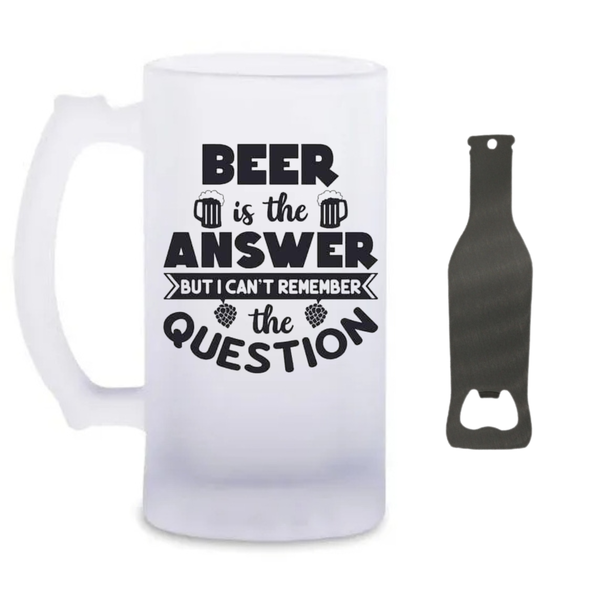 But I Cant Remember Beer Glass and Bottle Opener