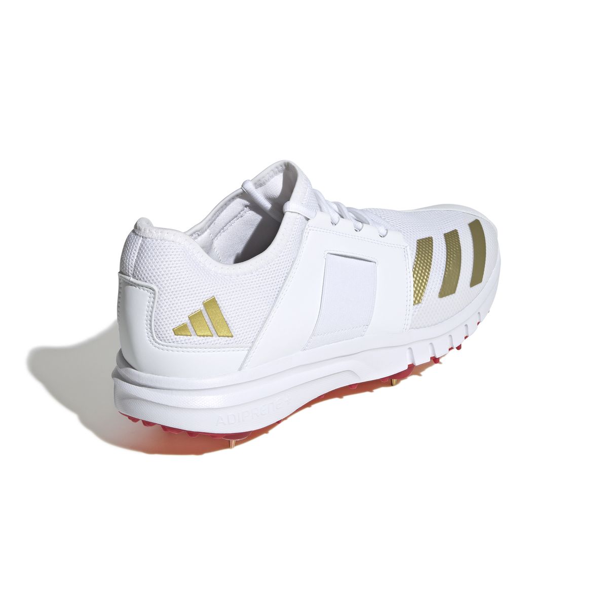 adidas Men's Howzat Spike 20 Cricket Shoes - Cloud White/Gold/Pure