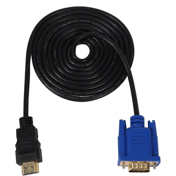 HDTV Gold Male To VGA 15Pin Adapter Cable 6FT 1.8M 1080P