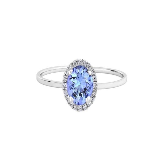 Genuine Tanzanite Oval Halo Ring 0.68ct - 925 Sterling Silver