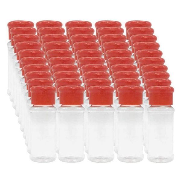 1Set Of 50 Empty Plastic Spice Bottles For Storing Barbecue Seasoning