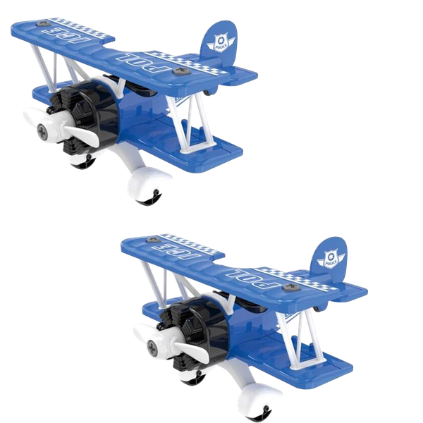 Retro Plastic Mini Plane Toy For Kids - Set Of 2
