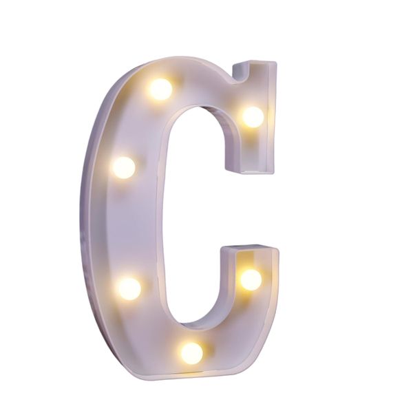 White Plastic Wall Mount 22 cm LED Letter C