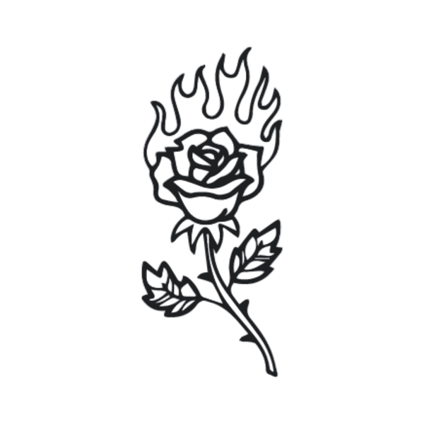 th-INK Semi-Permanent Tattoo kit - Flaming Rose - 55x55mm