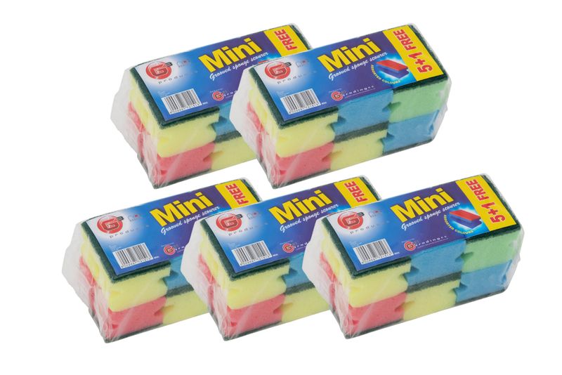 Dishwash Sponge Scrub 6-Piece 5 Pack