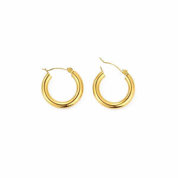 Vixen Gold Plated Stainless Steel Hoop Earrings - 24mm x 4mm