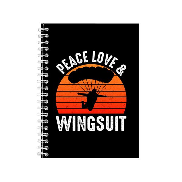 Peace Love And Wingsuit Notebook Skydiving Gift Idea A4 Notepad 148