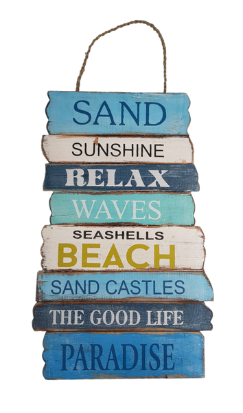 Wood Board Sign - Sand Sunshine 50cm x 30cm