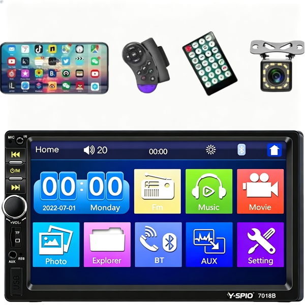 Car Radio Double Din Car Stereo 7" LCD Touch Screen in-Dash Head UnitY-SPIO