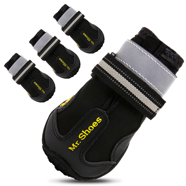 TopikaPet-Waterproof Dog Shoes, Reflective Straps, Anti-Slip Rubber Sole