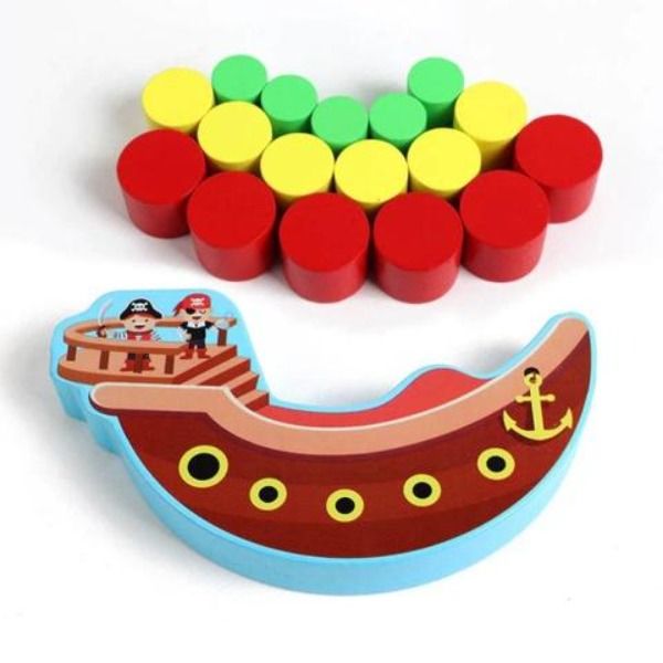 Wooden Pirate Ship Balance Game