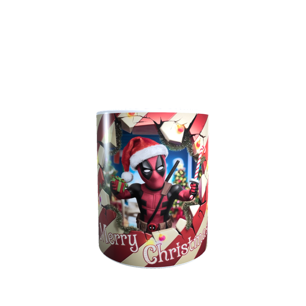 Deadpool 3D Christmas Ceramic Mug - Fun Festive Gift for Marvel Fans