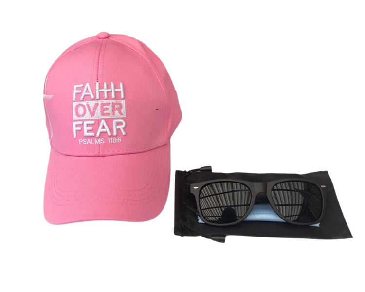 Faith Over Fear - Embroidered Baseball Cap with Sunglasses Set