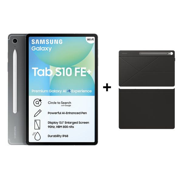 Samsung Galaxy Tab S10 FE+ (X620) 13.1" 128GB Wi-Fi Only Tablet - Grey + Samsung Smart Book Cover