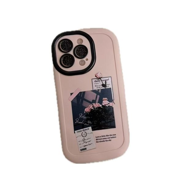 Pink Rose Silicone Phone Case Compatible With iPhone12/13/14/15Pro/Max