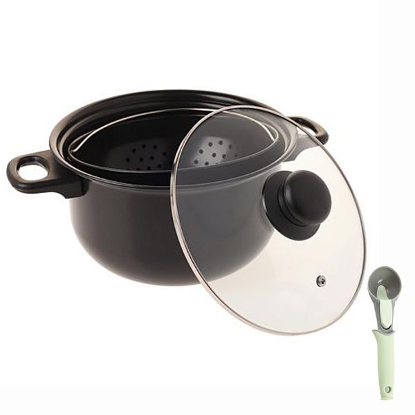 Heavy Duty Pasta Pot With Built-In Strainer with Scoop
