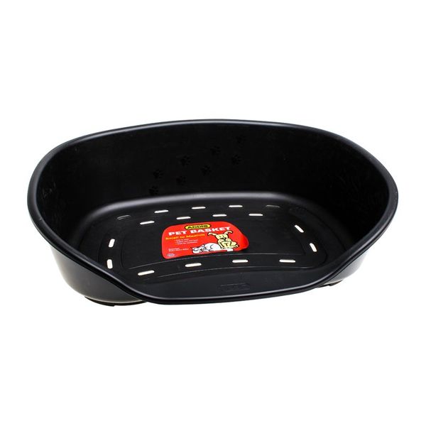 Pet Mall - Pet Bed Plastic - Black - Medium - 61cm x 46cm x 18.5cm - 3 Pack