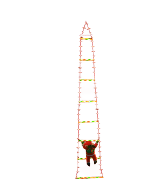 Christmas Decorations LED Ladder Lights with Climbing Santa Claus-1.7M