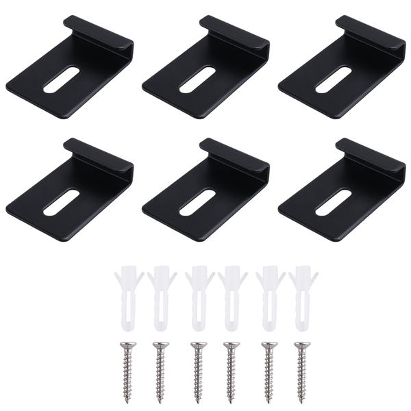 6Pcs Metal Mirror Clips Wide Channel Mirror Hanger Clip Kit Silver