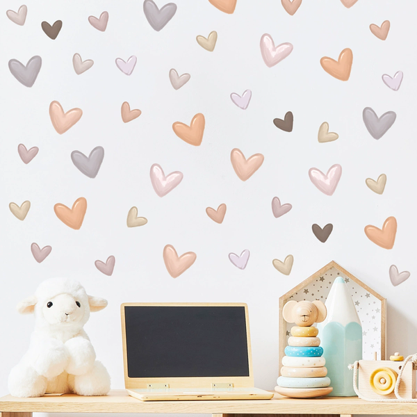Colorful Heart Shape Wall Stickers For Baby Room, Interior Wall Decals