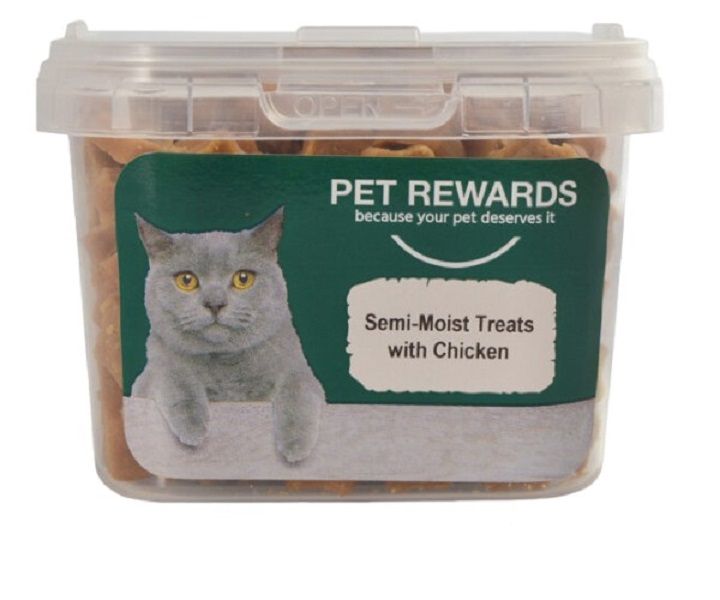 Pet Rewards - Semi Moist Cat Treats Tub - Chicken 140g x 2