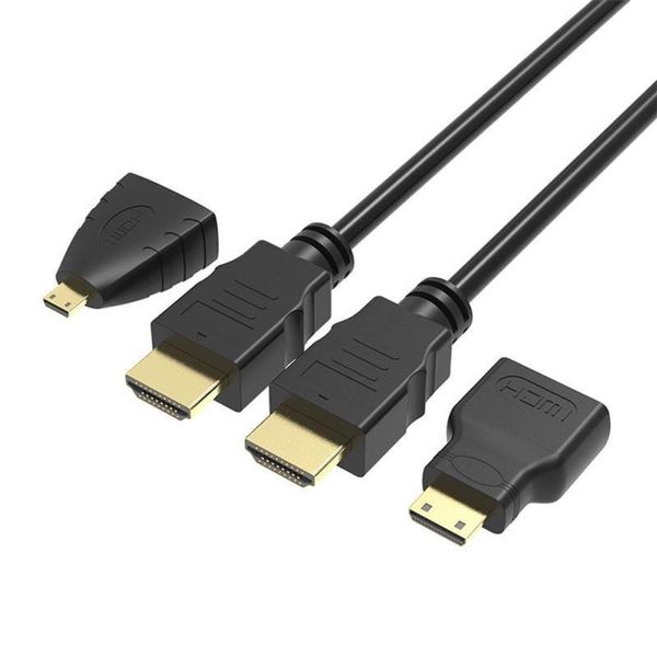 3 in 1 HDMI to HDMI Cable 1.5m-Mini HDMI Adapter+Micro Hdmi Adapter-3D1